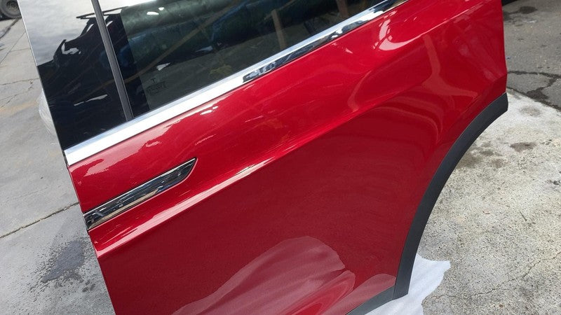 ⭕ 16-25 Tesla Model X Rear Left Falcon Door Shell Panel LH Red PPMR 10