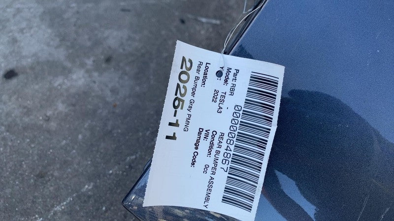 ⭕ 2017-2022 Tesla Model 3 Rear Bumper Fascia Cover w/ Sensor Holes Gra