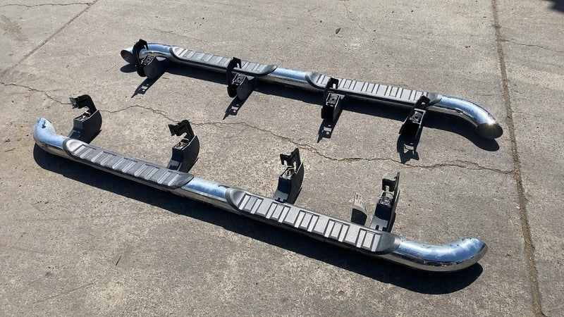 ⭕ 14-19 Silverado 1500 Crew PAIR Left & Right Running Board Nerf Bar Step Chrome