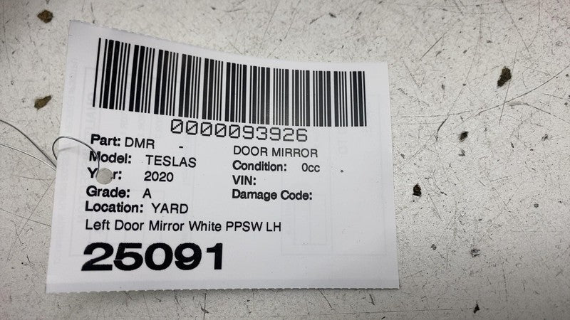 ⭕ 2016-2020 Tesla Model S MS Left Exterior Rear View Door Mirror LH Wh