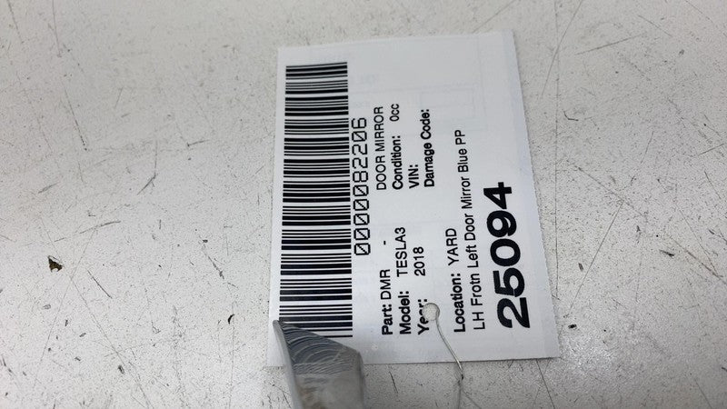 ⭕ 17-20 Tesla Model 3 Left Exterior Rear View Door Mirror Blue PPSB 11