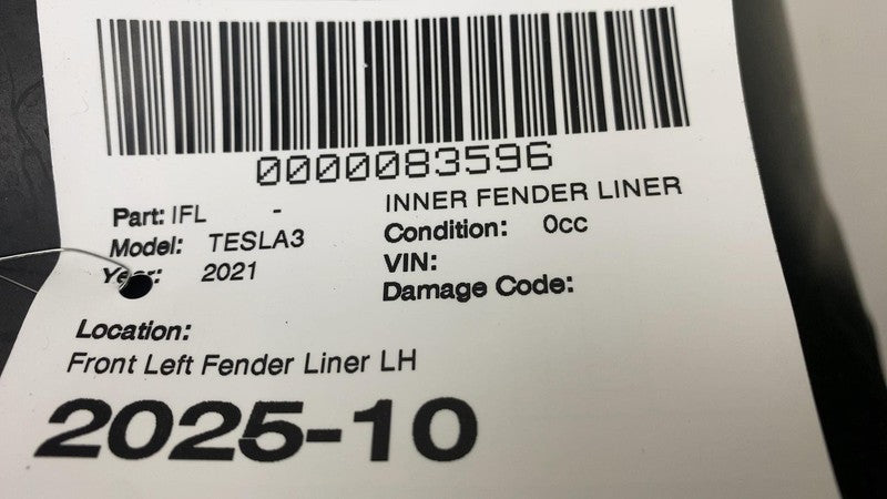 108158100D ⭕ 18-23 Model 3 Front Driver Wheel Fender Liner Splash Shield Left 1081581-00-D