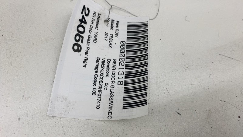 E9 43R-004553 ⭕ 2016-2020 Tesla Model X Rear Passenger Side Door Window Glass Right 43R-004553