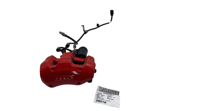⭕ 2020-2024 Model Y Rear Left Side Performance Caliper Red + Brake Hose Line OEM