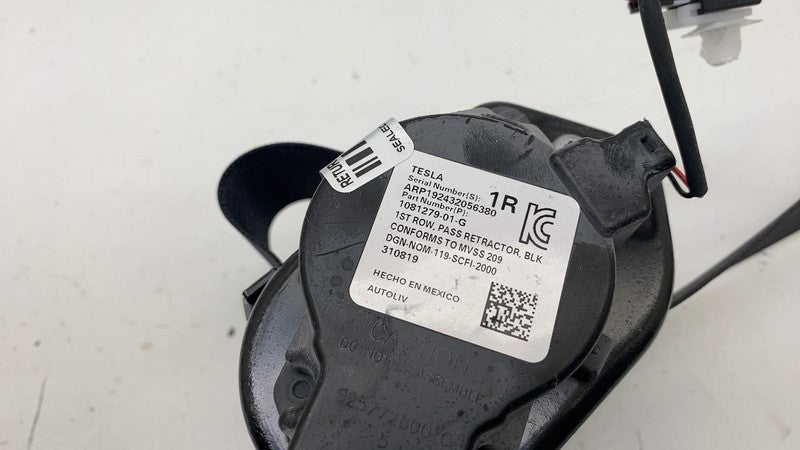 108127901G ⭕ 2017-2023 Tesla Model 3 Front Right 1st Row Seat Belt & Retractor 1081279-01-G