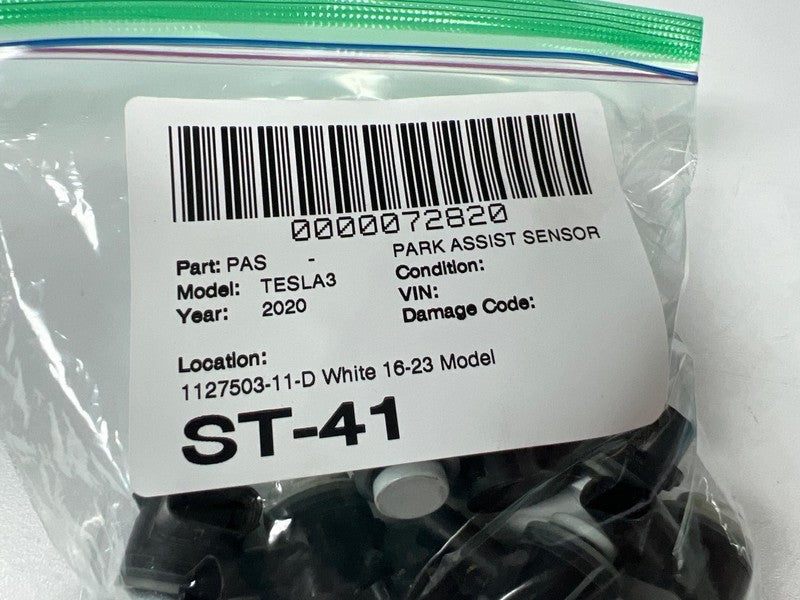 1127503-11-D 1127503-11-D White 16-23 Tesla Model 3 Y S X PDC Ultrasonic Sensor PPSW OEM