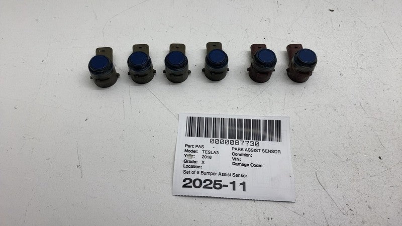 ⭕ 17-20 Model 3 SET x6 Park Assist Sensor Blue PPSB 1127502-13-C / 112