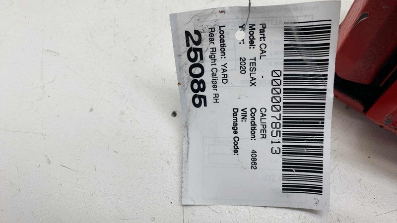 1078541-00-B ⭕16-20 Model X Rear Driver Side Caliper Red w/ Brake Hose Line Left 1078541-00-B