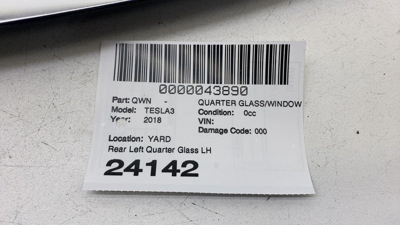 1080703-00 ⭕ 2017-2020 Tesla Model 3 M3 Rear Left Quarter Fixed Window Glass LH 1080703-00