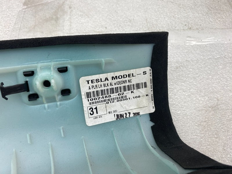 1002488 02 K 12-15 Model S Front Left A-Pillar Upper Trim Cover Panel w/ Speaker 1002488-02-K