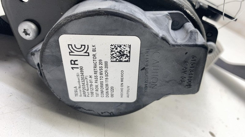 1081279 01 H ⭕ 2017-2023 Tesla Model 3 Front 1st Row Seat Belt & Retractor Right 1081279-01-H