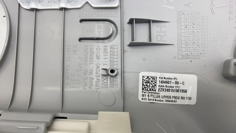 ⭕2020-2024 Tesla Model Y B-Pillar Upper Trim Cover Panel Right Side 14