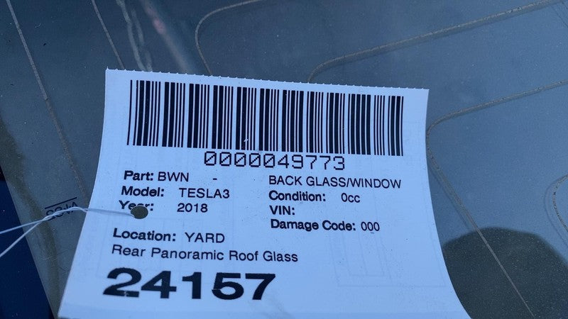 ⭕ 17-20 Model 3 M3 Rear Trunk Panoramic Sun Roof Glass Back Section 10