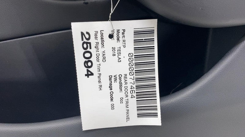 ⭕ 2017-2020 Tesla Model 3 Rear Right Interior Door Panel Trim Card 109