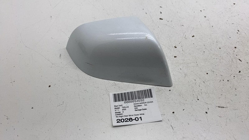 ⭕ 2017-2025 Model 3 Right Door Mirror Cover Skull Cap RH White PPSW 10