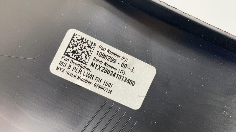 2017-2023 Tesla Model 3 Passenger Side B-Pillar Lower Trim Cover Panel