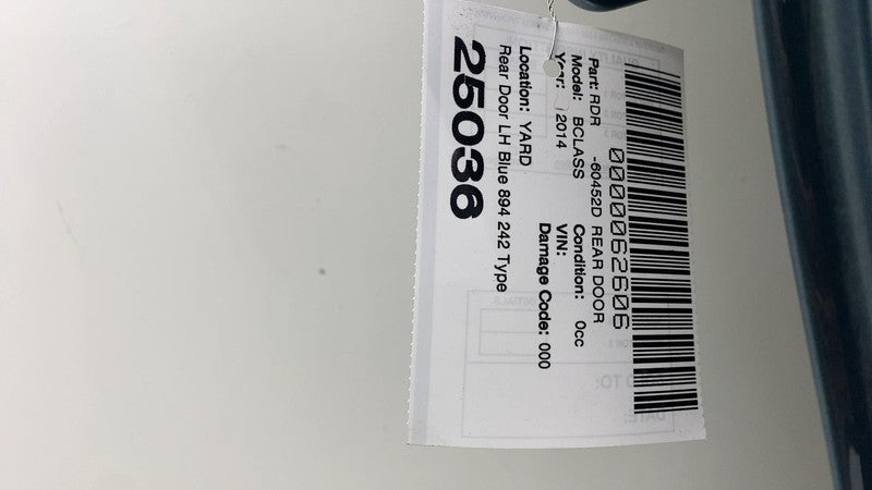 ⭕ 2014-2015 Mercedes-Benz B Electric Drive Rear Driver Side Door Left Blue - 894