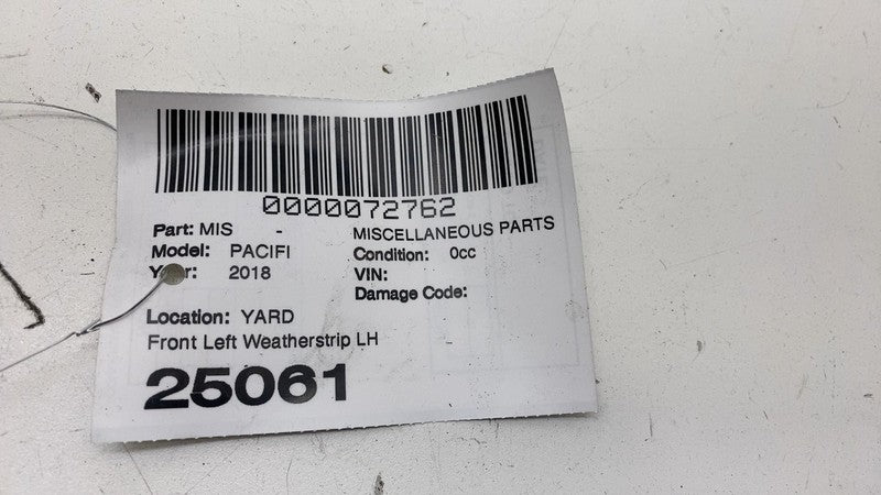 ⭕ 2017-2025 Chrysler Pacifica Front Left Door Body Weatherstrip Rubber Seal LH
