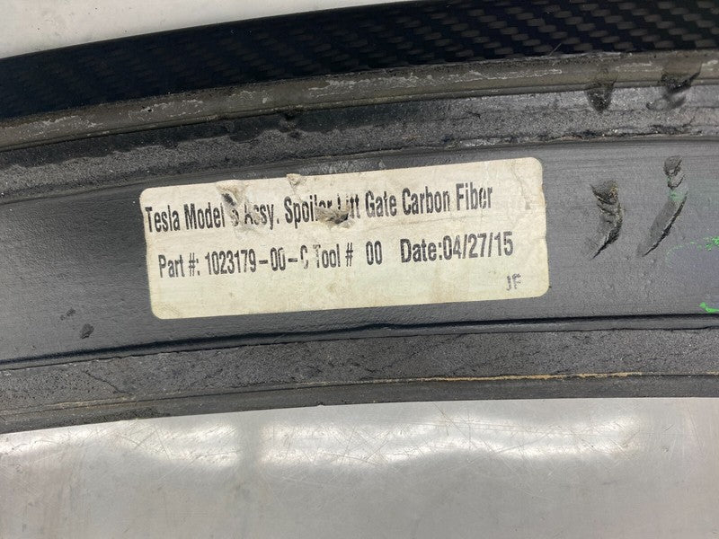 ⭕ 12-20 Model S Rear Trunk Liftgate Lid Spoiler Wing Carbon Fiber 1023