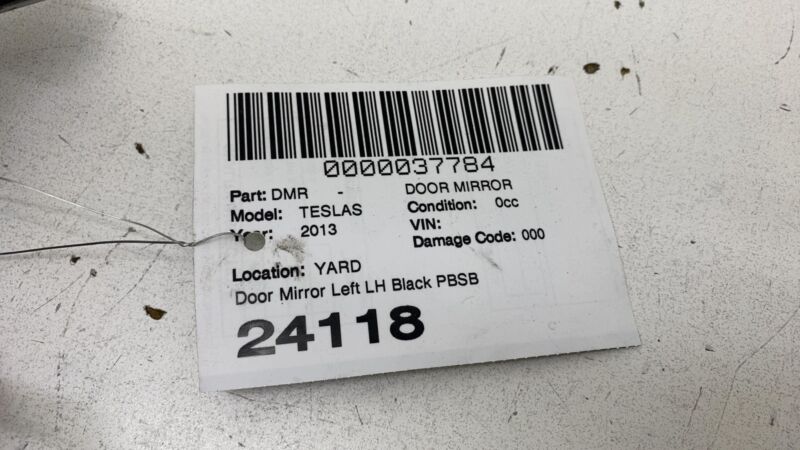 2012-2015 Tesla Model S Front Left Exterior Rear View Door Mirror Black - PBSB