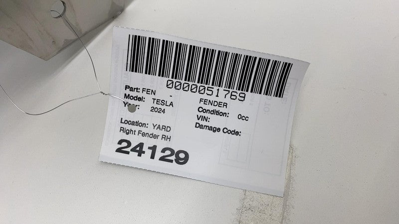 1900764-FS-A 2024-2025 Tesla Cybertruck Front Passenger Side Fender Panel Right RH Foundation