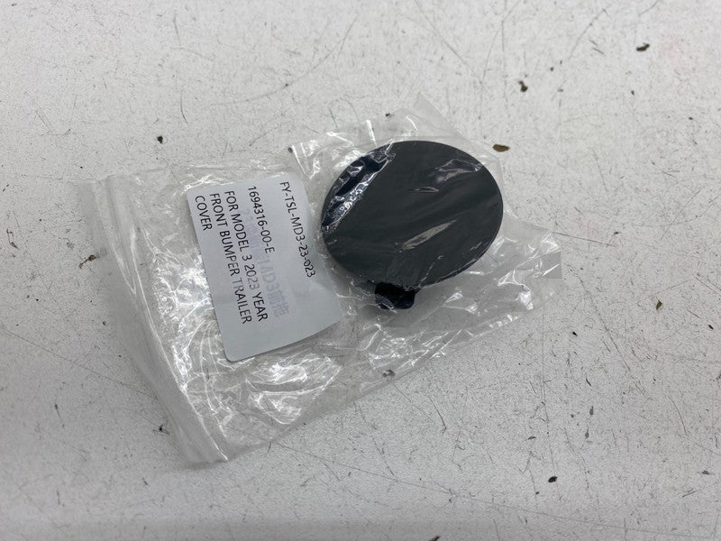 1694316 00 E ⭕ 24-26 Tesla Model 3 Front Bumper Tow Hook Trailer Cover Non-Perf 1694316-00-E