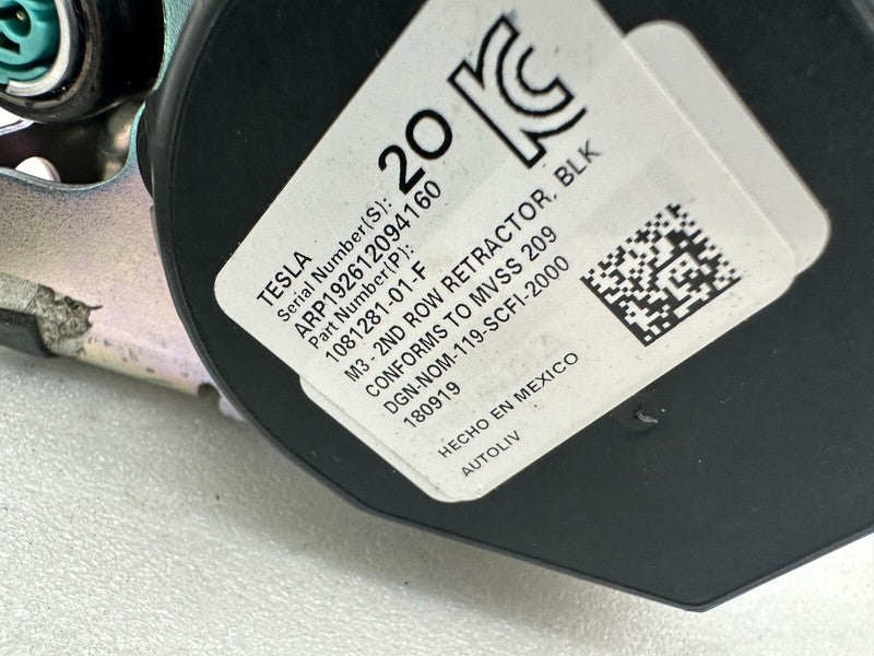 108128101F ⭕ 2017-2023 Model 3 Rear Left or Right 2nd Row Seatbelt Retractor 1081281-01-F