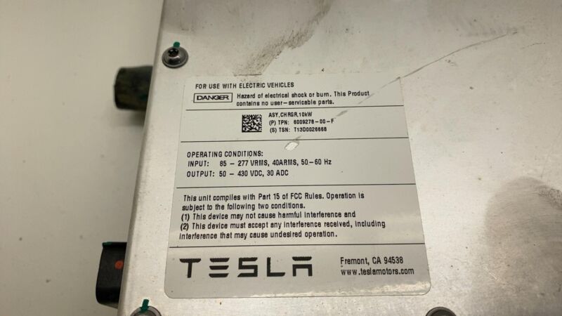 600927800F 2012 2013 2014 2015 Tesla Model S MS High Voltage HV Onboard Charger Module 10KW