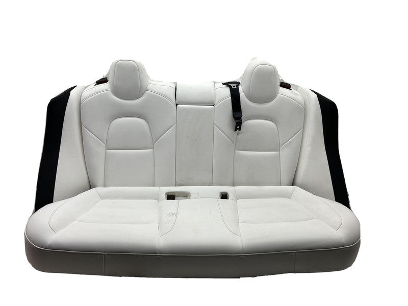 ⭕ 2017-2023 Tesla Model 3 Rear 2nd Row White Leather Seat Upper + Lowe