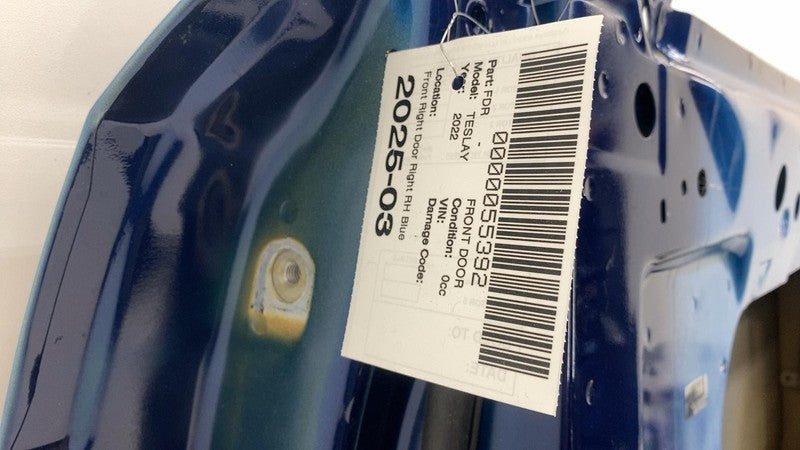 2020-2024 Tesla Model Y Front Passenger Side Door Shell Panel Right RH Blue PPSB