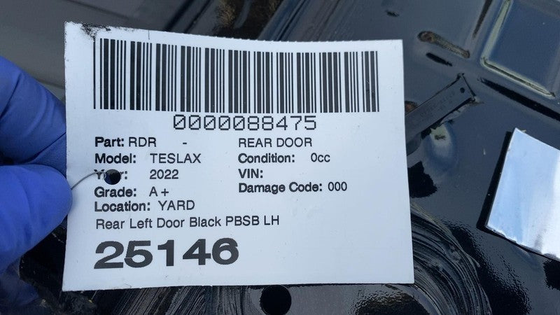 ⭕ 21-25 Tesla Model X Rear Driver Left Side Falcon Door Shell Panel Bl