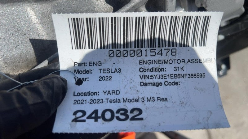 ⭕ 21-23 Model 3 M3 Engine Motor Drive Unit w/ Subframe & Suspension 11