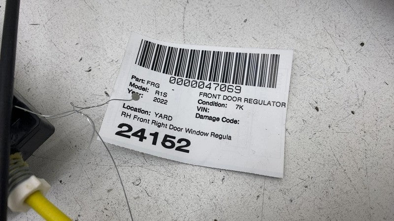 PT00009558H 2022-2024 Rivian R1T R1S Front Passenger Door Window Regulator & Motor Right OEM