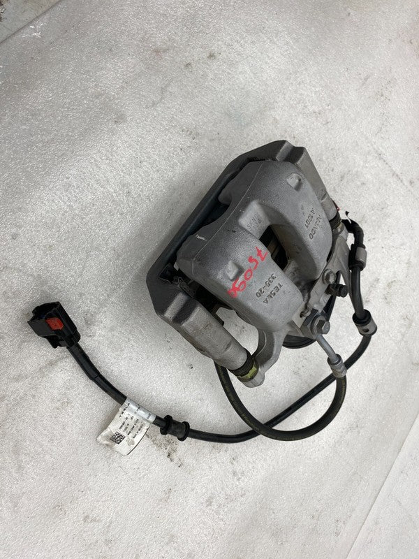 104462300H ⭕ 2017-2025 Tesla Model 3 Rear Left Caliper w/ Brake Line Hose BASE 1044623-00-H