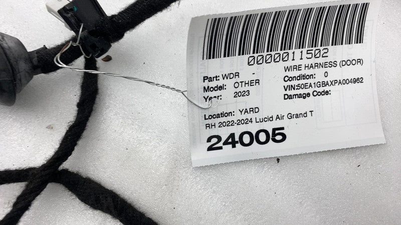 P11 J73600 02 ⭕ 22-24 Lucid Air Grand Touring Rear Door Wire Harness Cable Right P11-J73600-02