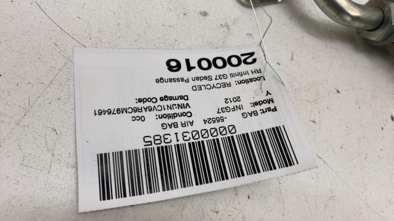 ⭕ 2012 2013 Infiniti G37 Passenger Side Roof Curtain Airbag Right RH Assembly