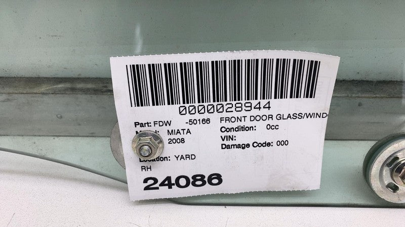 ⭕ 2006-2015 Mazda MX-5 Miata Front Passenger Door Glass Window Assembl