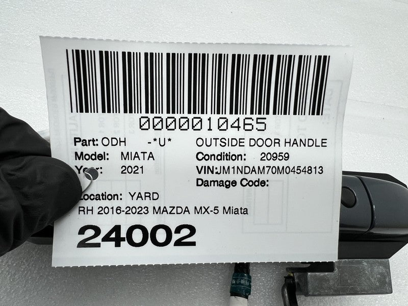 N257-67-SH0 2016-2021 Mazda MX-5 Miata Front Passenger Exterior Door Handle Right Gray - 47C