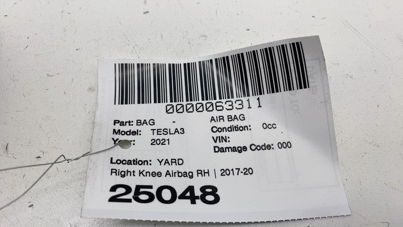 107782600D ⭕ 2017-2023 Tesla Model 3 Y Right Lower Knee Safety Airbag Module 1077826-00-D
