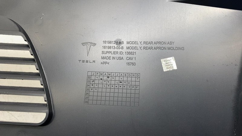 161981298B ⭕ 20-24 Tesla Model Y Rear Section Underhood HEPA Apron Cover Trim 1619812-98-B
