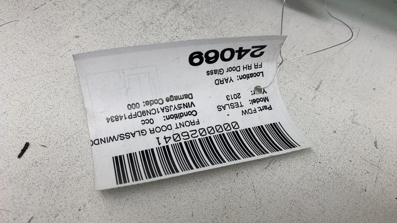 ⭕ 2012-2015 Tesla Model S Front Passenger Side Door Window Glass Right