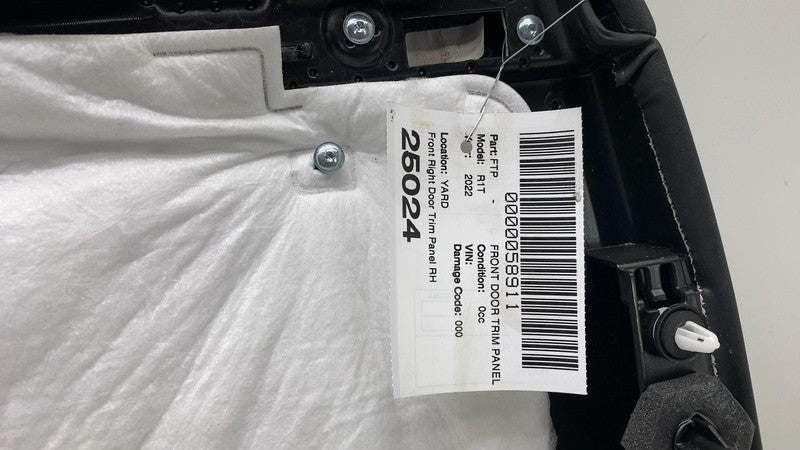 PT00001155 ⭕ 2022-2024 Rivian R1T R1S Front Right Door Trim Panel Black Mountain PT00001155