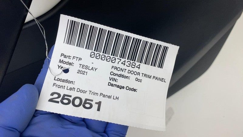 ⭕ 20-24 Tesla Model Y Front Driver Side Door Panel Trim Card Cover Whi