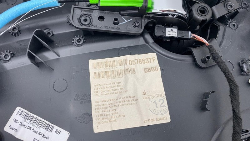⭕ 14-20 Mini Cooper S F55 Rear Passenger Side Door Panel Trim Card Rig