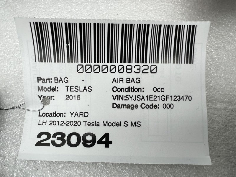 ⭕ 12-20 Tesla Model S Driver Side Roof Curtain Safety Airbag Left 1005