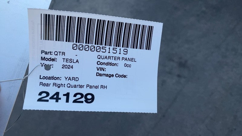 192831700A 2024-2025 Tesla Cybertruck Rear Passenger Right Quarter Panel Fender Sail RH OEM