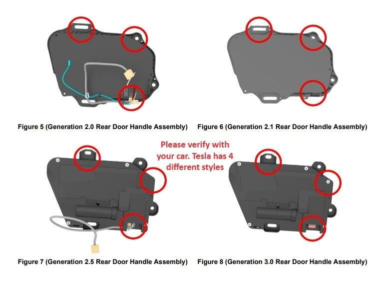 ⭕17-20 Model S Rear Left Exterior Door Handle Outer GEN3 Gray PMNG 110