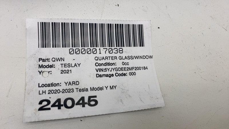 ⭕ 2020-2023 Tesla Model Y MY Rear Driver Side Quarter QTR Window Glass