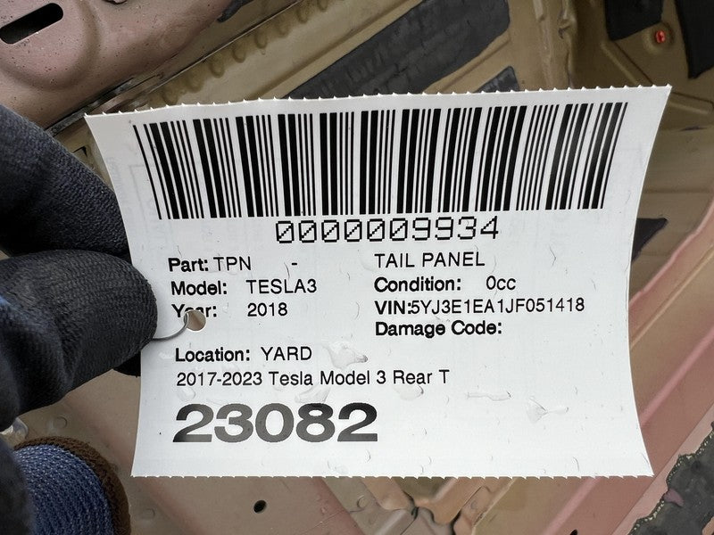 2017-2023 Tesla Model 3 Rear Tail Panel Bucket + Upper & Lower Rail Structural