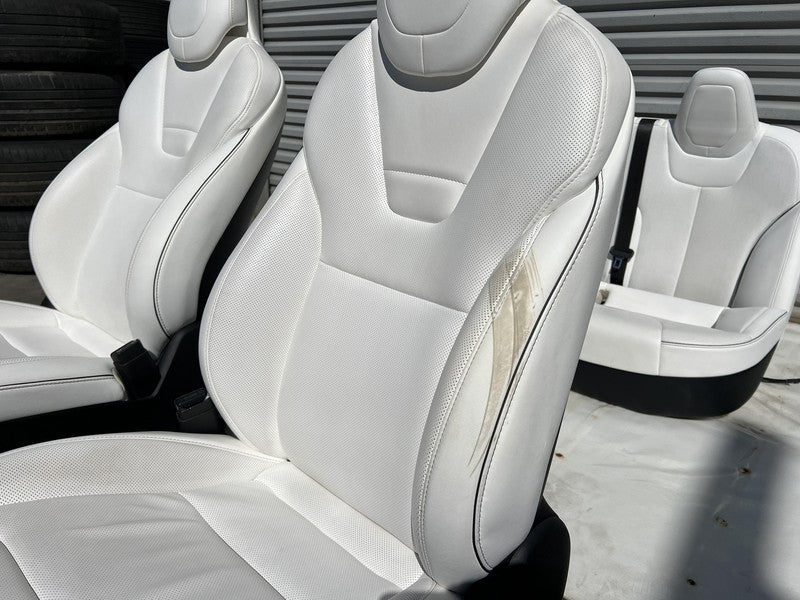 ⭕ 16-20 Tesla Model S Left & Right Front Bucket + Rear 2nd Row Seat Perforated